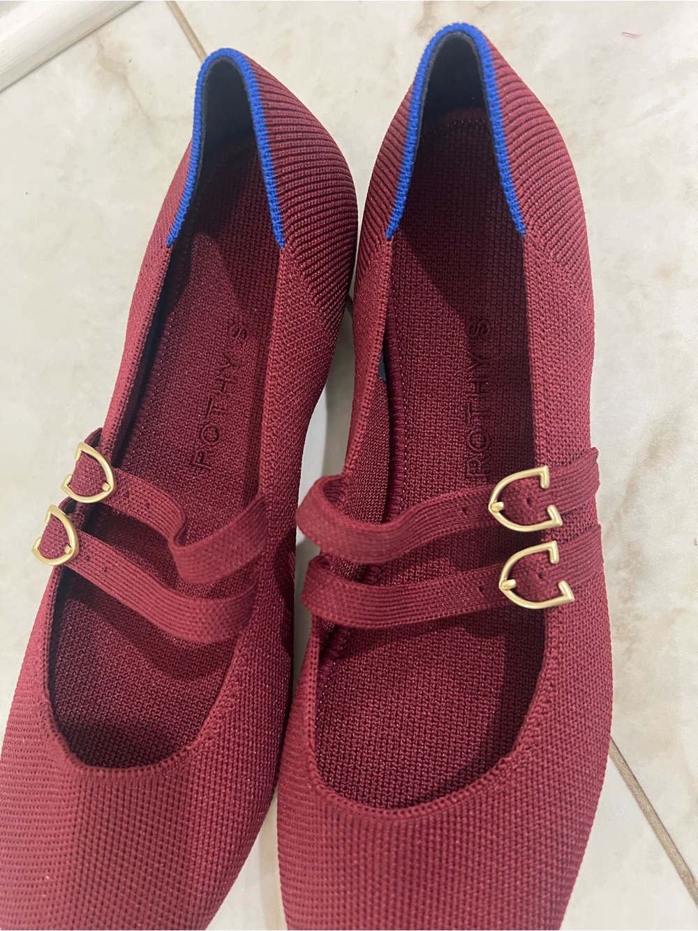 NEW Rothy's Cabernet The Double Buckle Mary Jane Shoes Size 8 US $165 - Picture 3 of 5